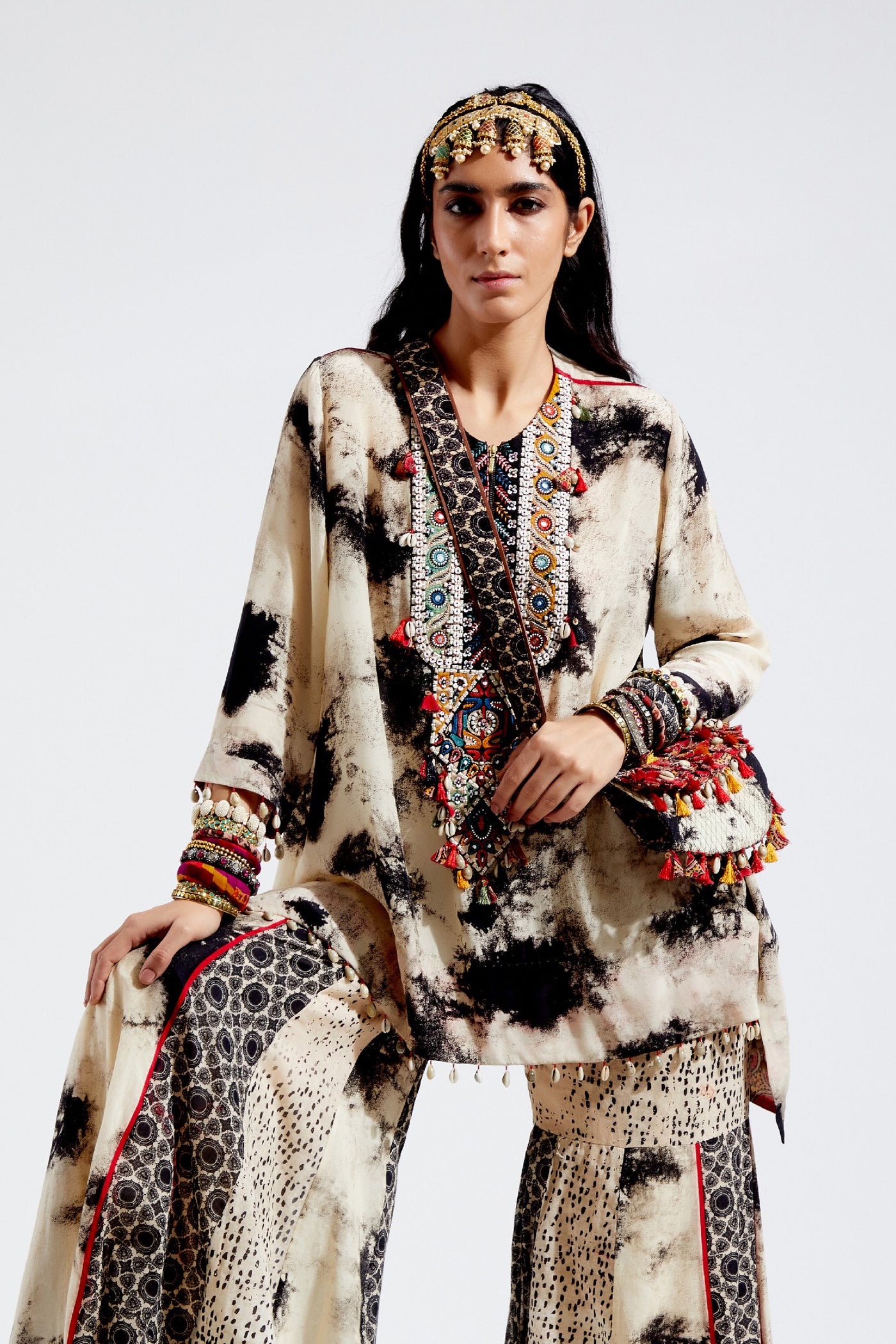 Aseem Kapoor Mitra Short Kurta Set indian designer wear online shopping melange singapore