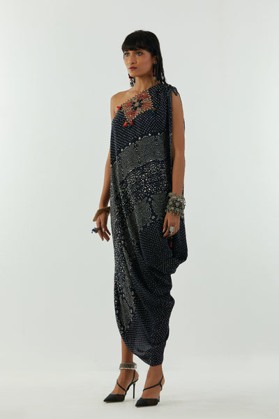 Aseem Kapoor Rasa One Shoulder Dress Surmai Mogra indian designer wear online shopping melange singapore