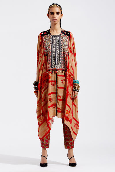Aseem Kapoor Ritu Kaftan Tunic Set Multi indian designer wear online shopping melange singapore