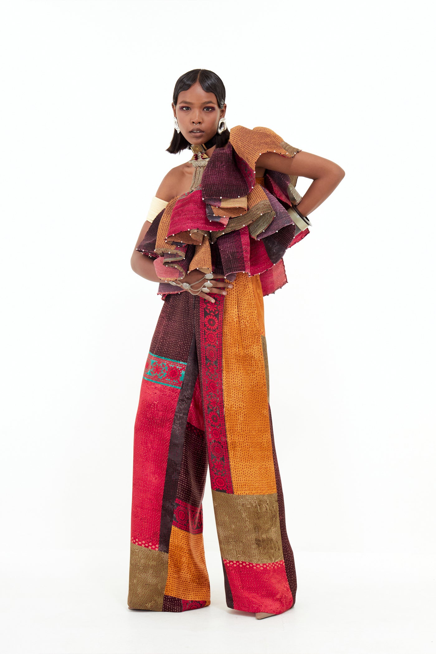 Aseem Kapoor Roxanna Ruffle Top Set indian designer wear online shopping melange singapore