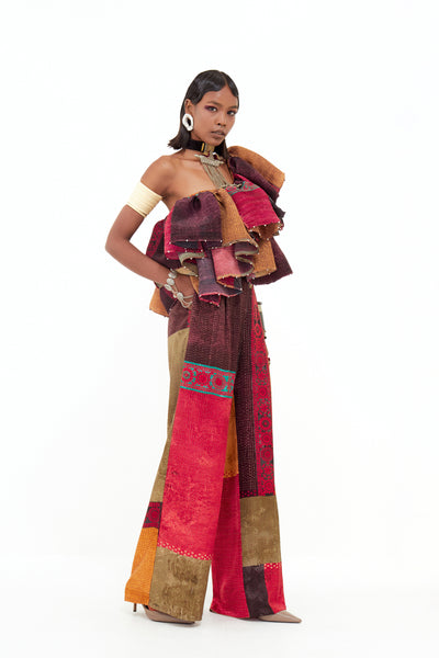 Aseem Kapoor Roxanna Ruffle Top Set indian designer wear online shopping melange singaporev