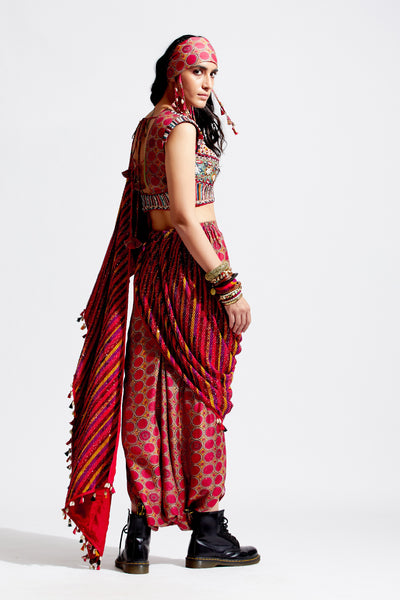 Aseem Kapoor Sadhavi Drape Saree Sindoor indian designer wear online shopping melange singapore