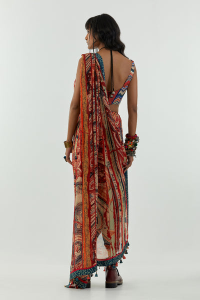 Aseem Kapoor Sadhu Drape Saree indian designer wear online shopping melange singapore