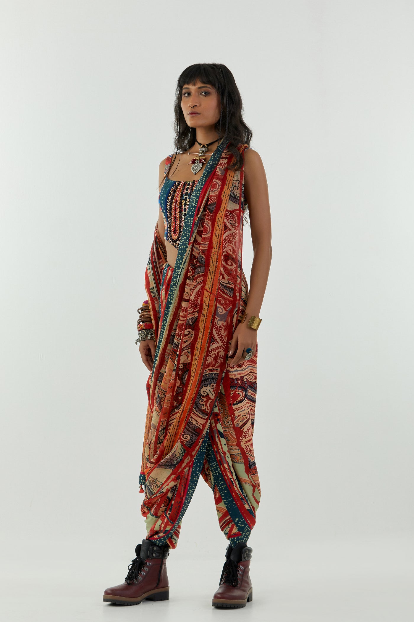 Aseem Kapoor Sadhu Drape Saree indian designer wear online shopping melange singapore