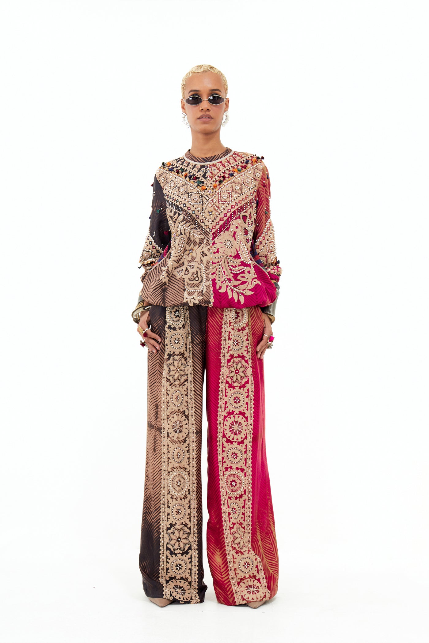 Aseem Kapoor Zahra Sweatshirt Set Multi indian designer wear online shopping melange singapore
