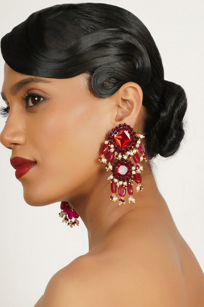 Bijoux Crimson Drops indian designer wear online shopping melange singapore
