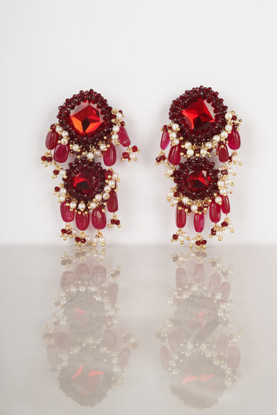 Bijoux Crimson Drops indian designer wear online shopping melange singapore