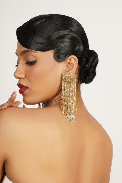 Bijoux Crystal Cascade Earrings indian designer wear online shopping melange singapore