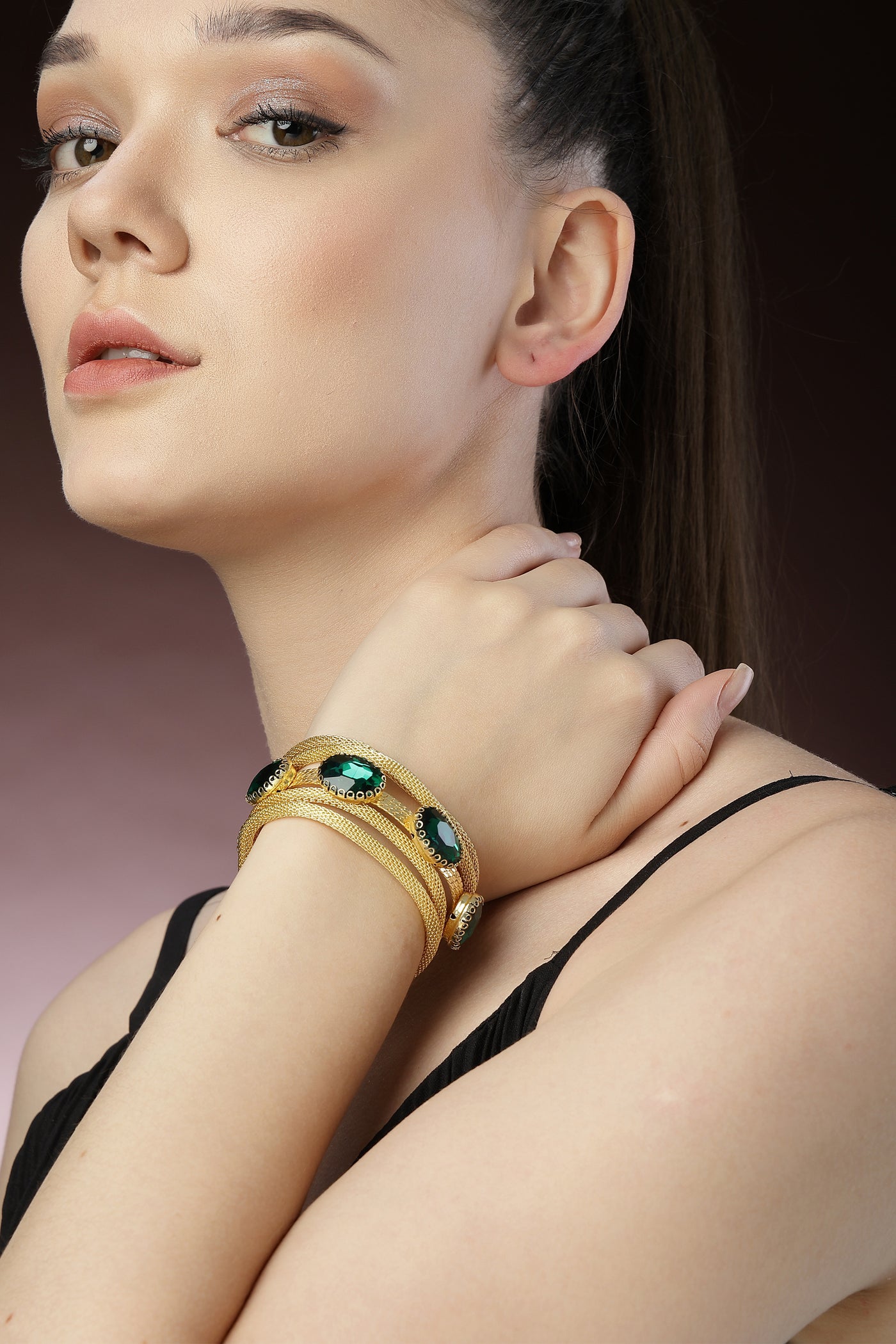 Bijoux Crystal Link Bracelet indian designer wear online shopping melange singapore