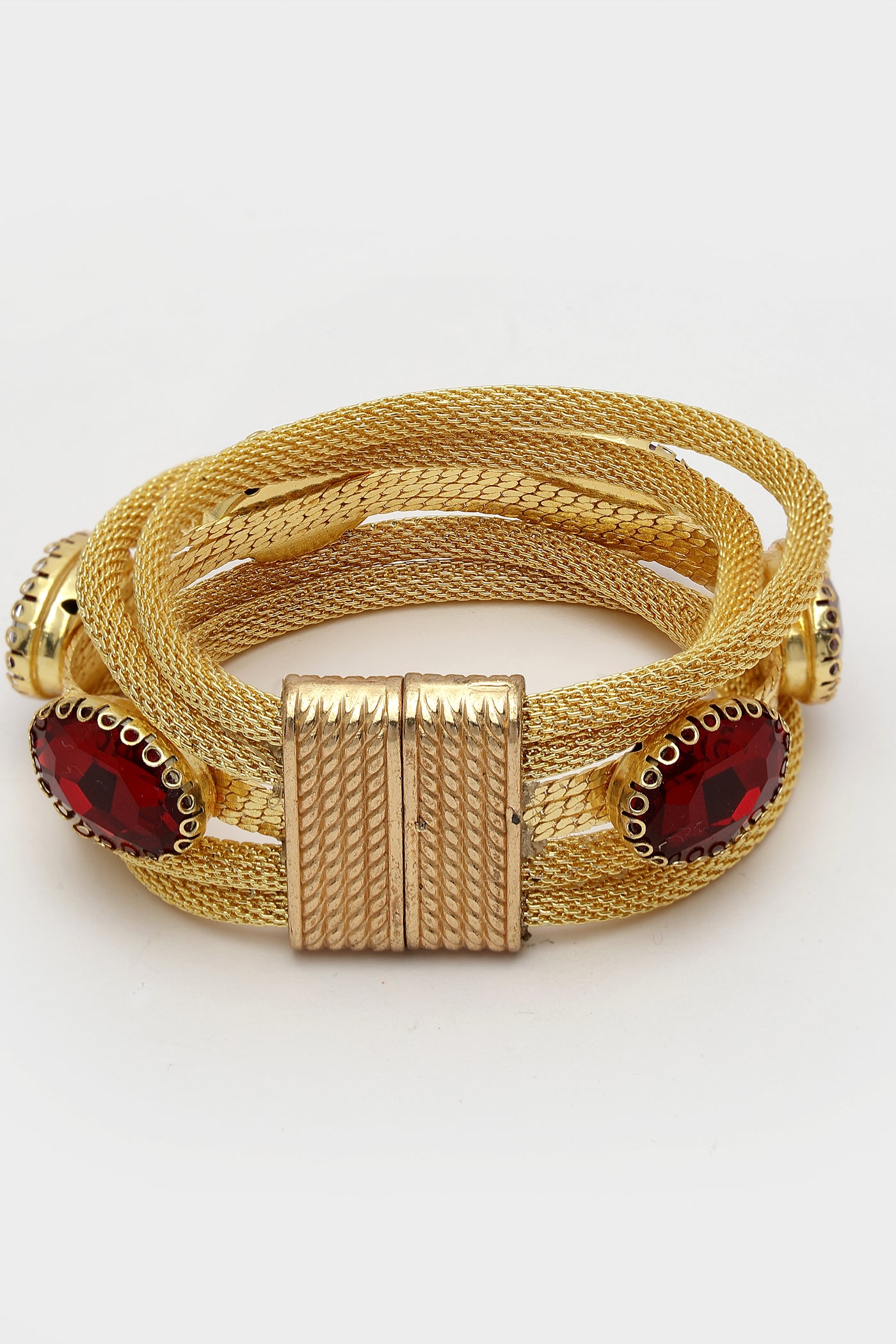 Bijoux Crystal Link Bracelet Red indian designer wear online shopping melange singapore
