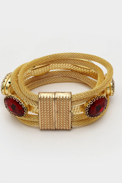 Bijoux Crystal Link Bracelet Red indian designer wear online shopping melange singapore
