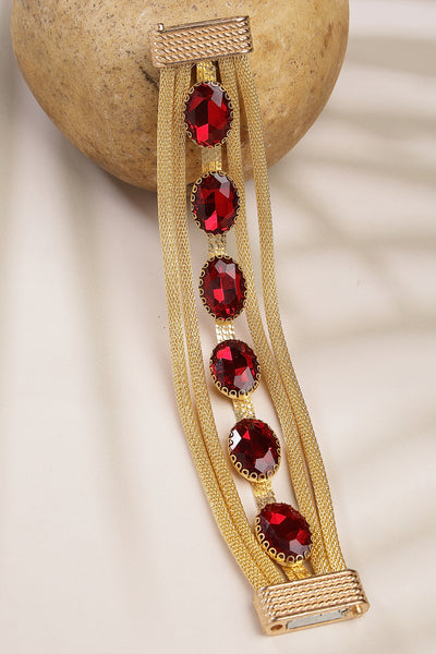 Bijoux Crystal Link Bracelet Red indian designer wear online shopping melange singapore
