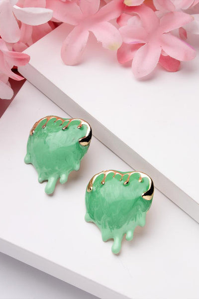 Bijoux Dripping Heart Stud Earrings indian designer wear online shopping melange singapore