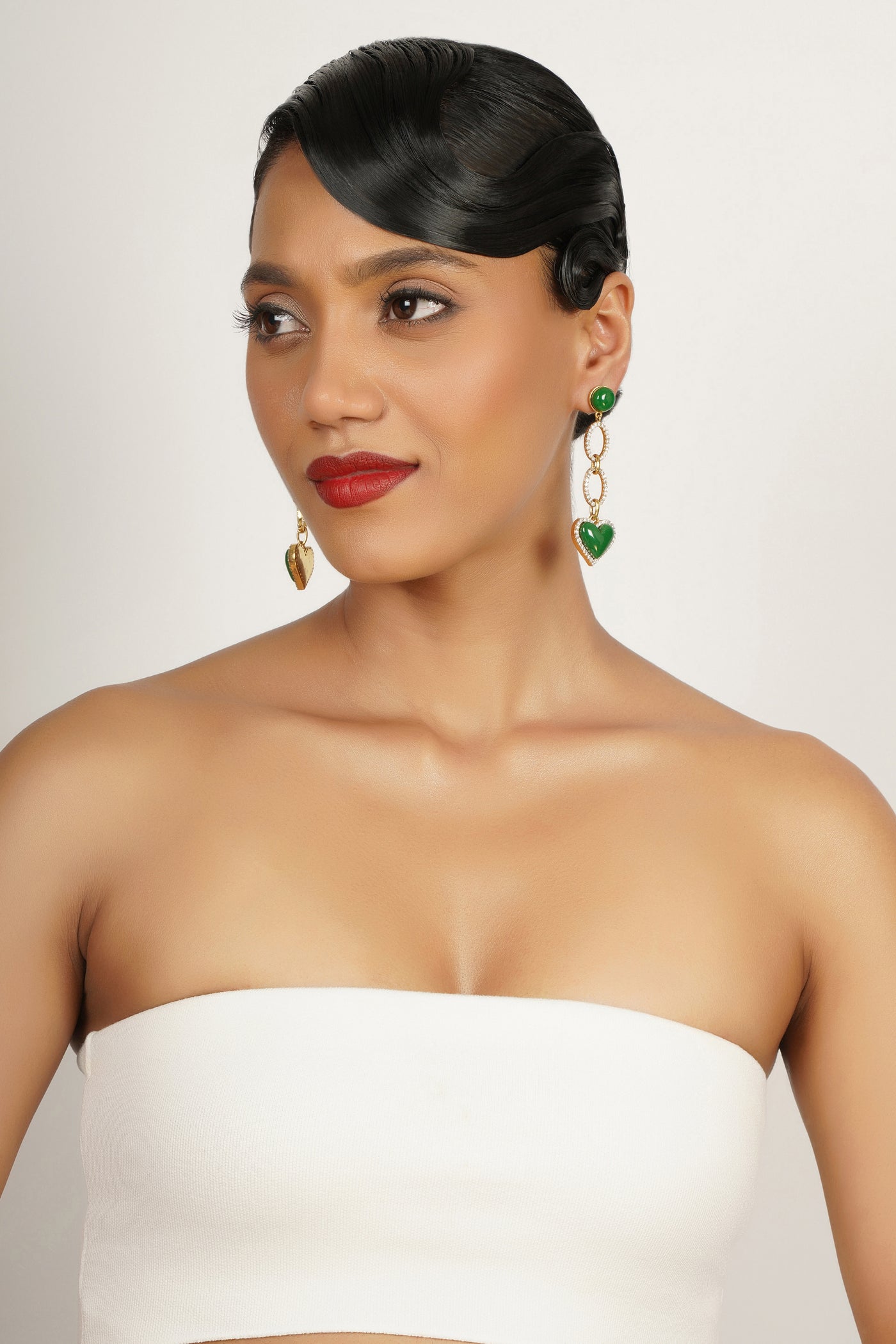 Bijoux Emerald Heart Elegance indian designer wear online shopping melange singapore