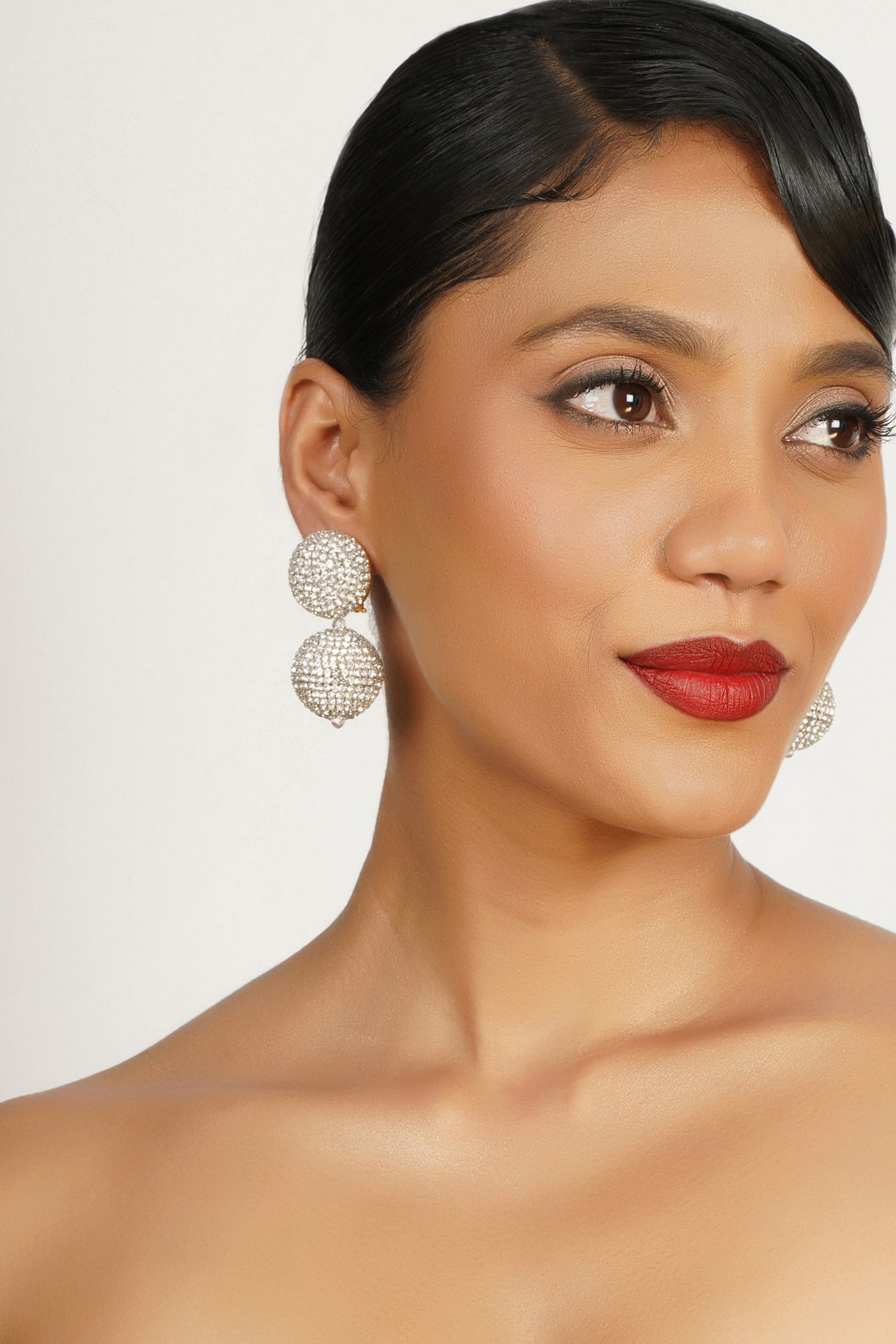 Bijoux Ethereal Silver Ball Drops indian designer wear online shopping melange singapore