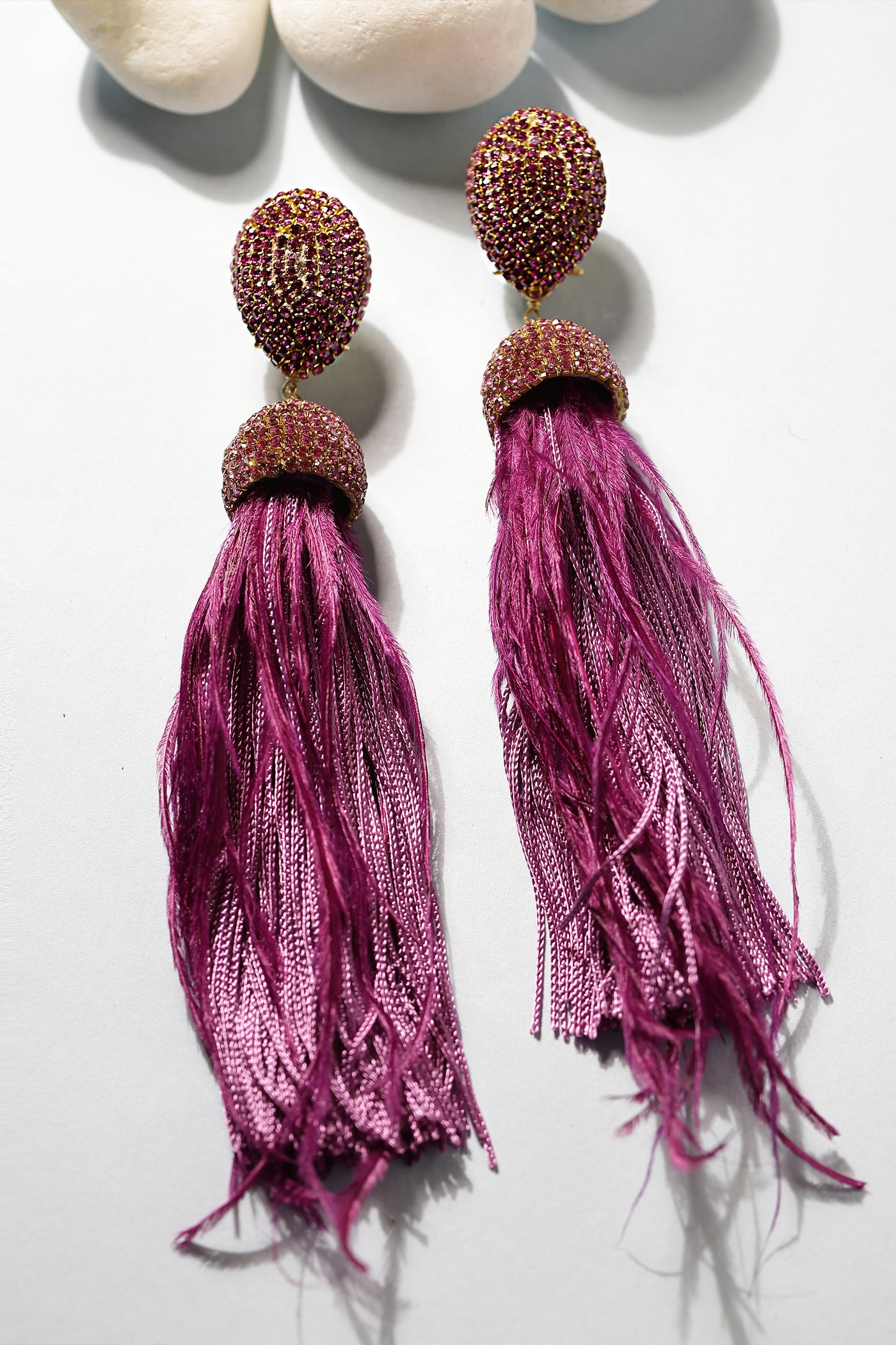 Bijoux Feather Luxe indian designer wear online shopping melange singapore