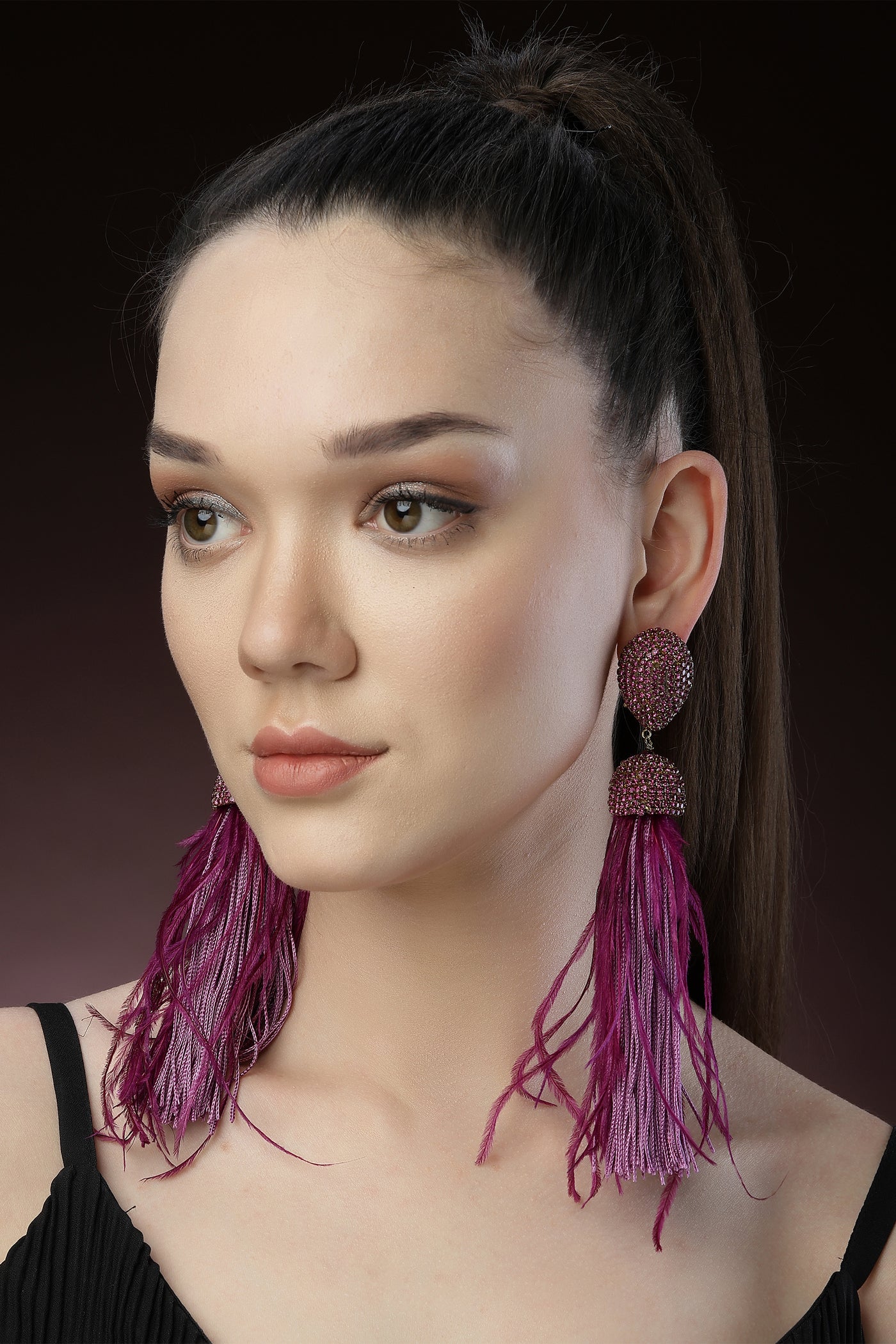 Bijoux Feather Luxe indian designer wear online shopping melange singapore