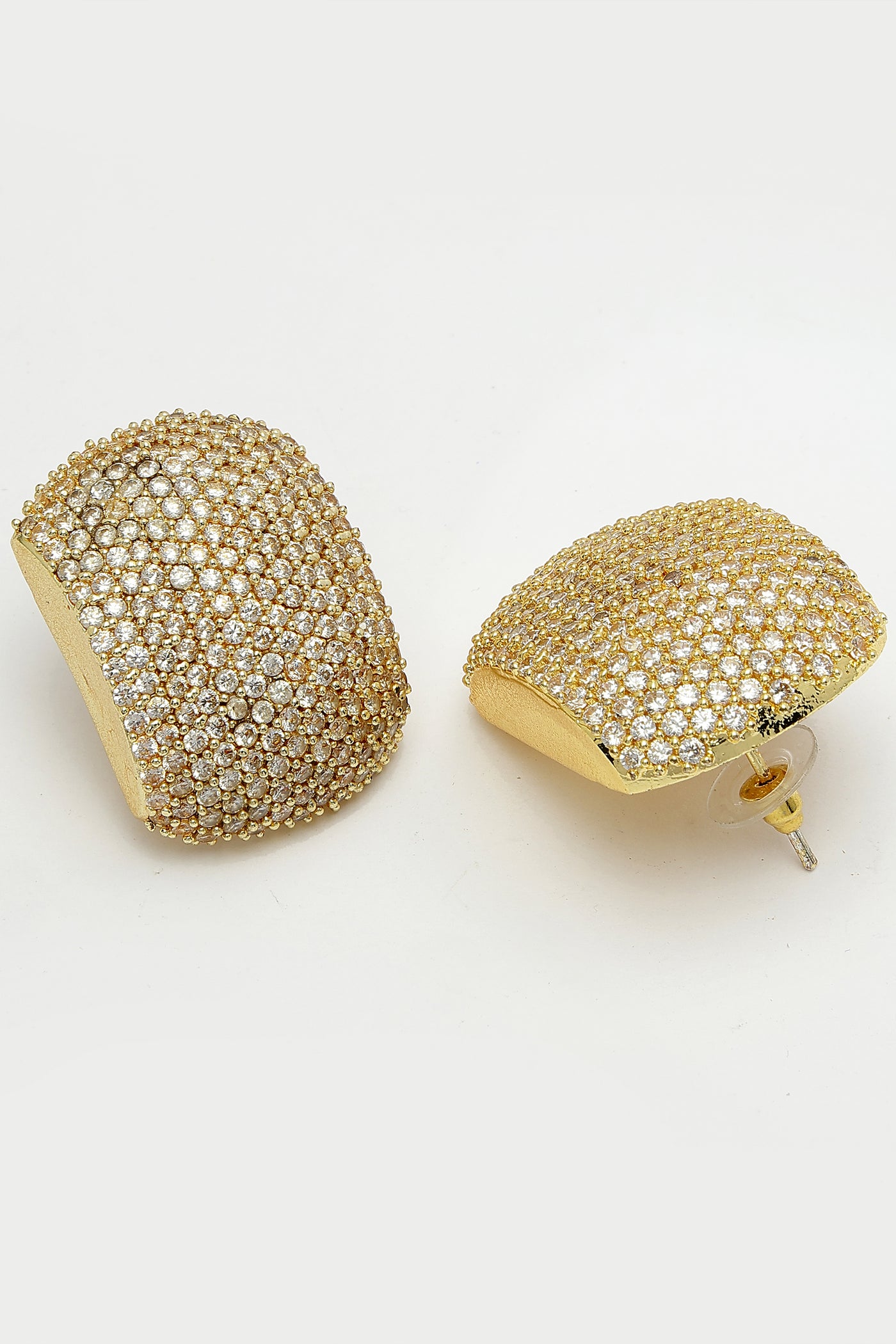 Bijoux Gold Crystal Stud Earrings indian designer wear online shopping melange singapore
