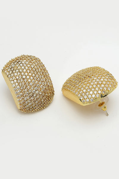 Bijoux Gold Crystal Stud Earrings indian designer wear online shopping melange singapore
