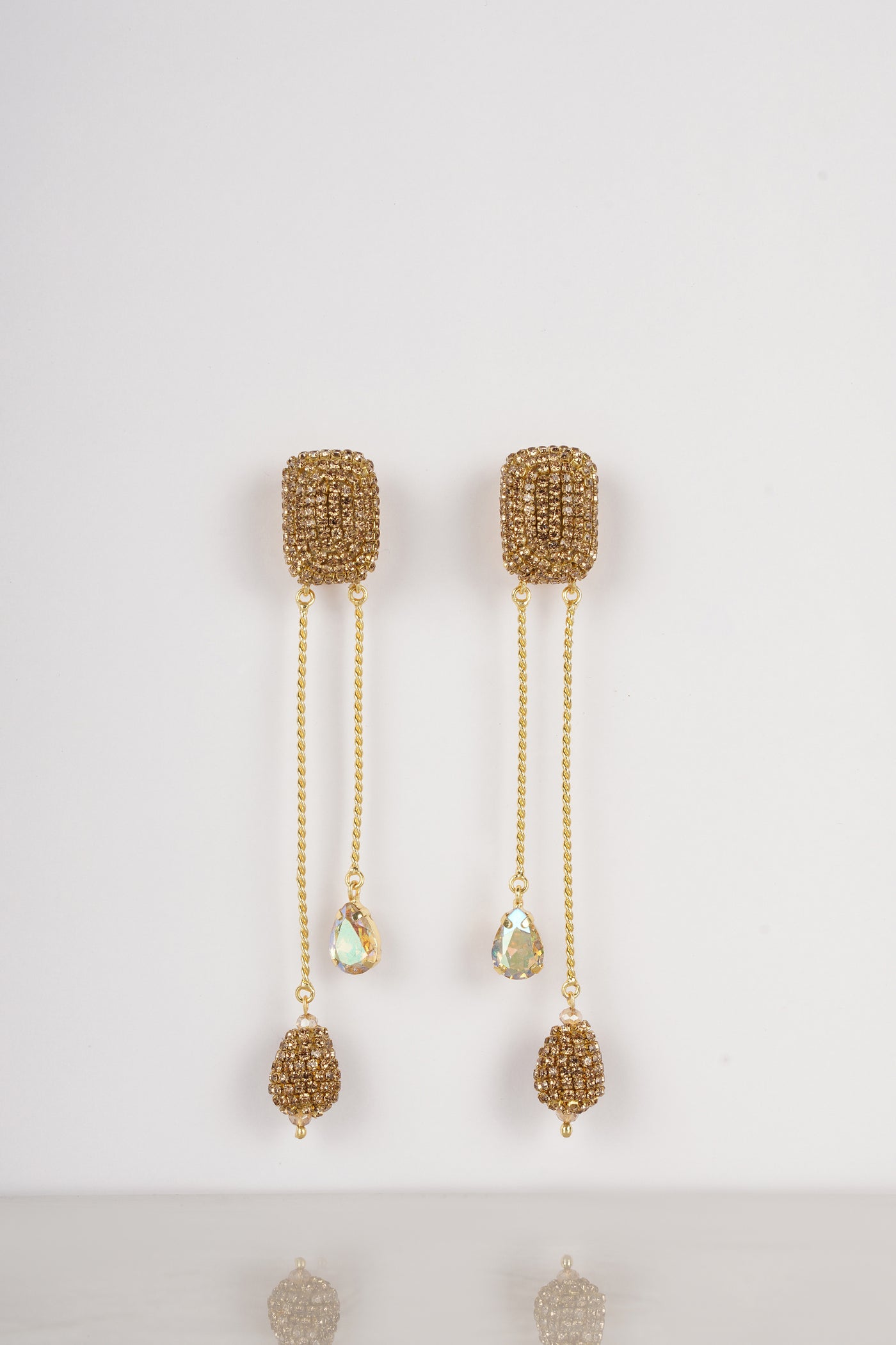 Bijoux Gold Teardrop Sparklers indian designer wear online shopping melange singapore