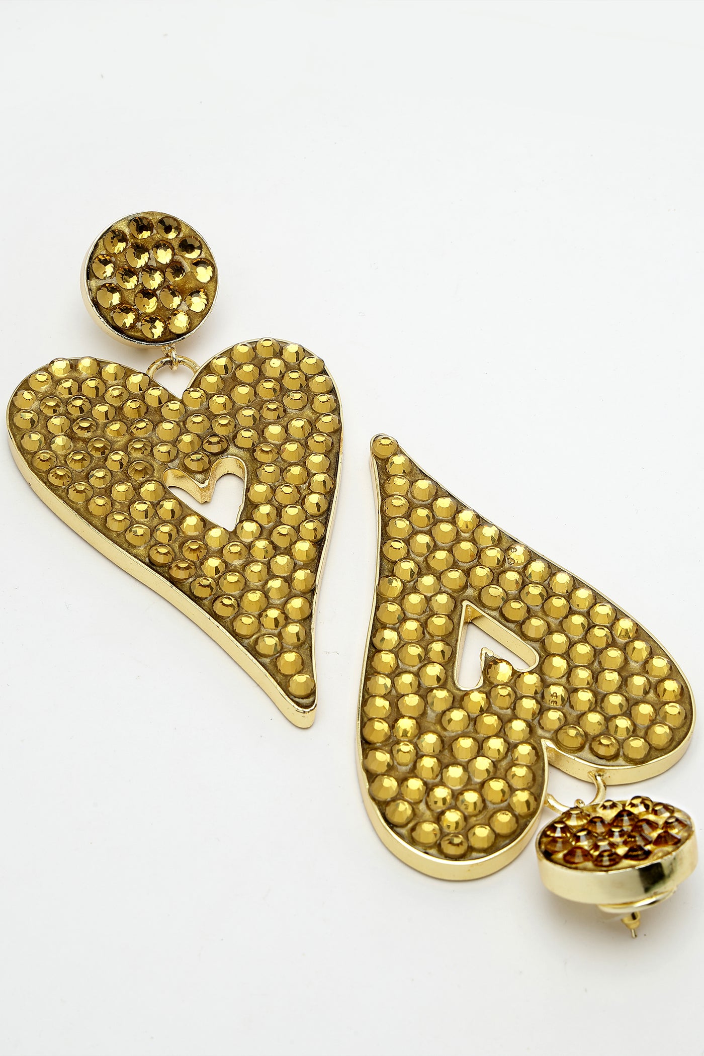 Bijoux Heart-Shaped Dangler Earrings Gold indian designer wear online shopping melange singapore