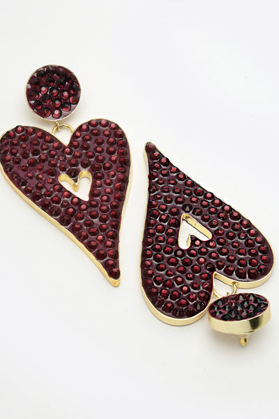 Bijoux Heart-Shaped Dangler Earrings indian designer wear online shopping melange singapore