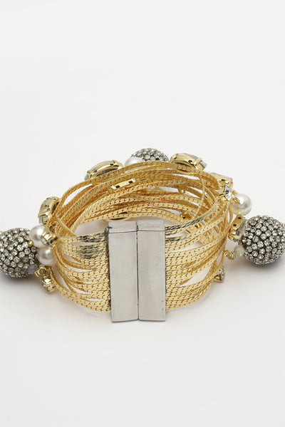 Bijoux Multi Row Crystal Bracelet indian designer wear online shopping melange singapore