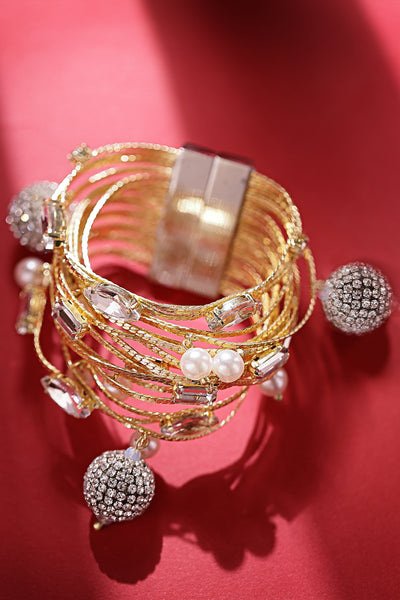 Bijoux Multi Row Crystal Bracelet indian designer wear online shopping melange singapore