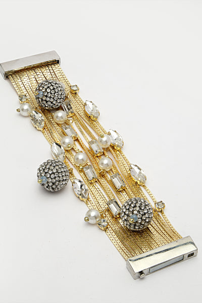 Bijoux Multi Row Crystal Bracelet indian designer wear online shopping melange singapore