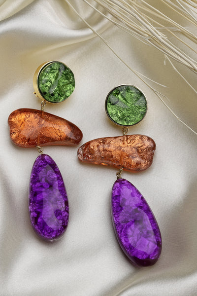 Bijoux Multicolored Resin Drop Earrings indian designer wear online shopping melange singapore

