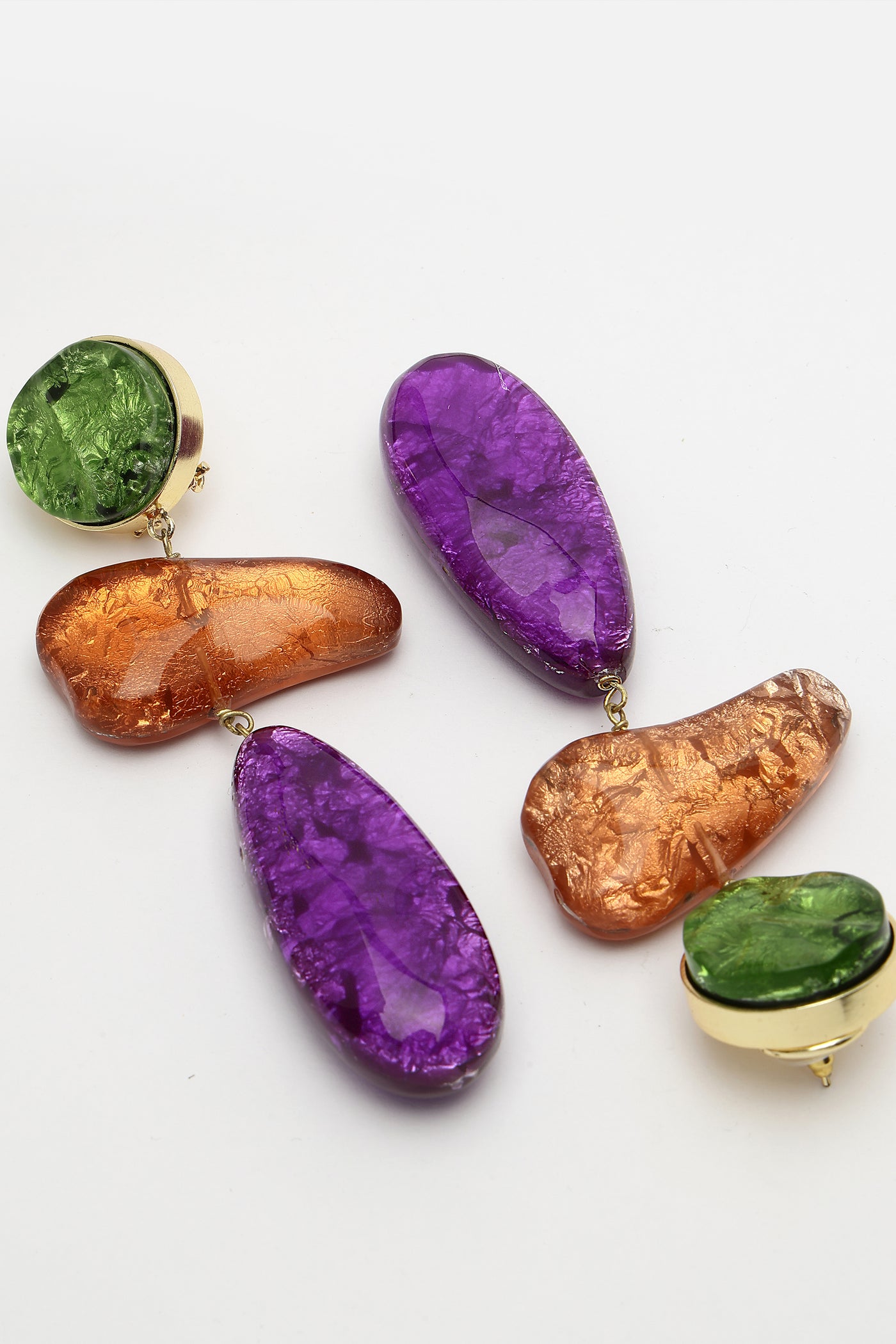 Bijoux Multicolored Resin Drop Earrings indian designer wear online shopping melange singapore
