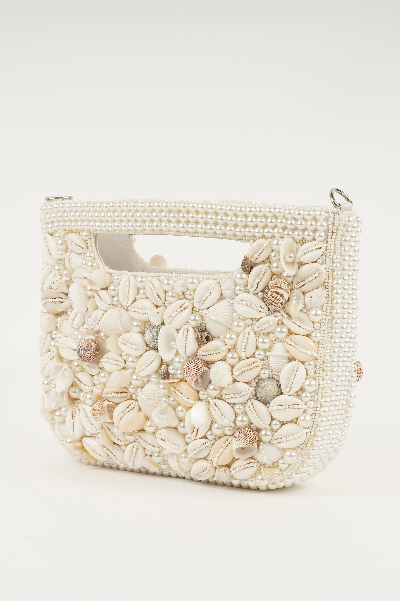 Bijoux Pearlescent Seashell White Handbag indian designer wear online shopping melange singapore