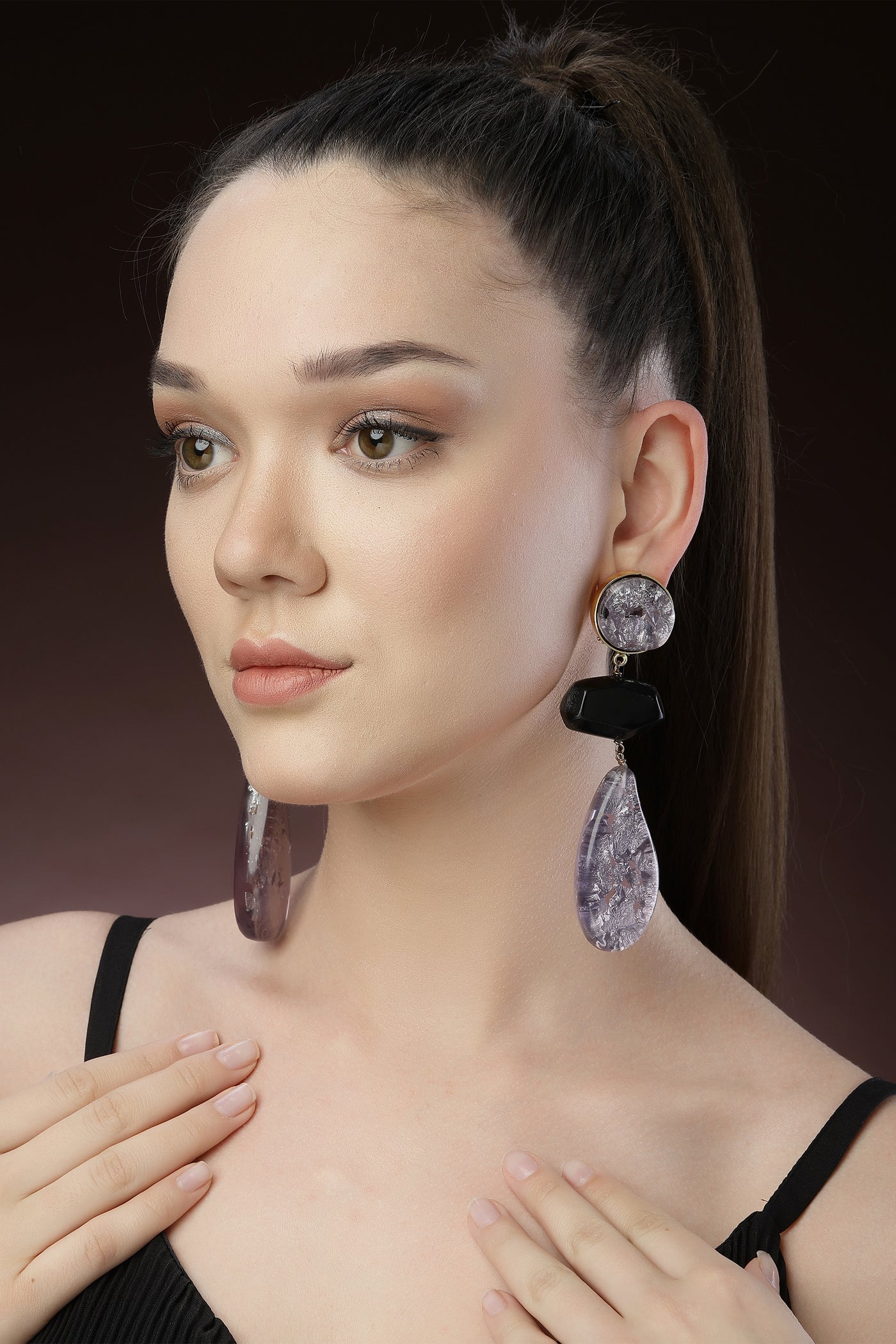 Bijoux Resin Drop Danglers indian designer wear online shopping melange singapore