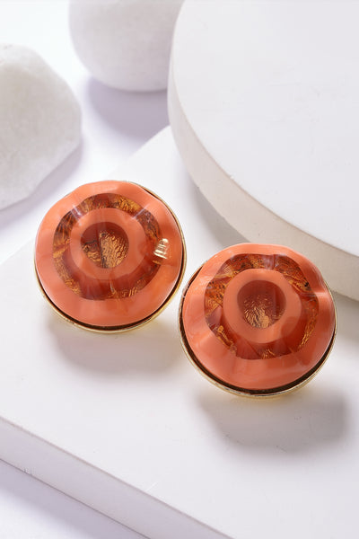 Bijoux Resin Stud Earrings Orange indian designer wear online shopping melange singapore
