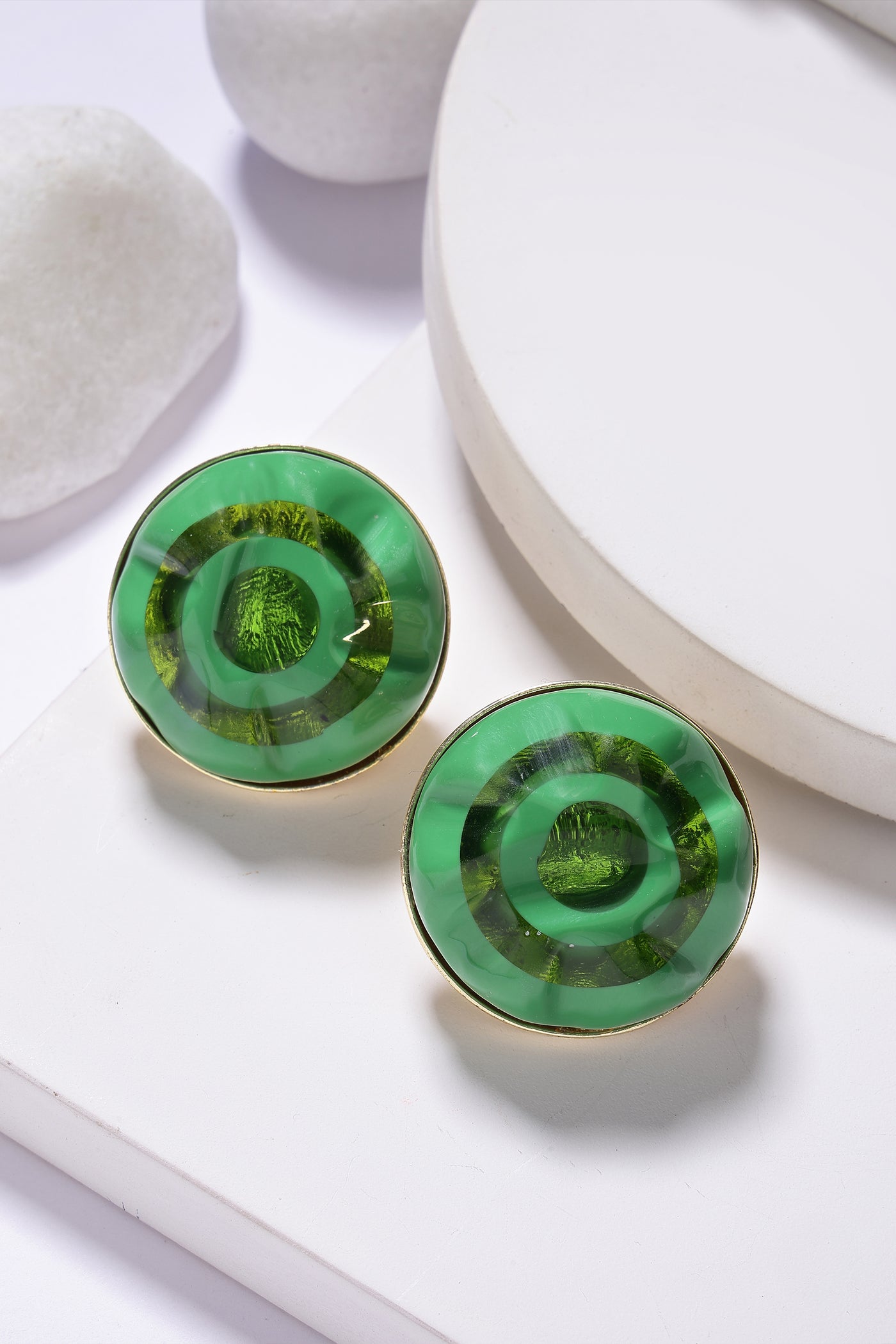 Bijoux Resin Stud Earrings indian designer wear online shopping melange singapore