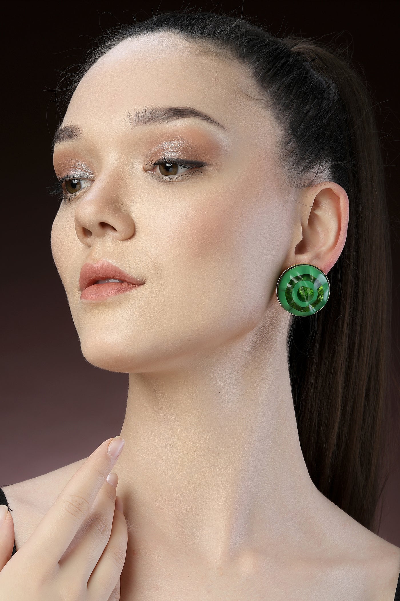 Bijoux Resin Stud Earrings indian designer wear online shopping melange singapore