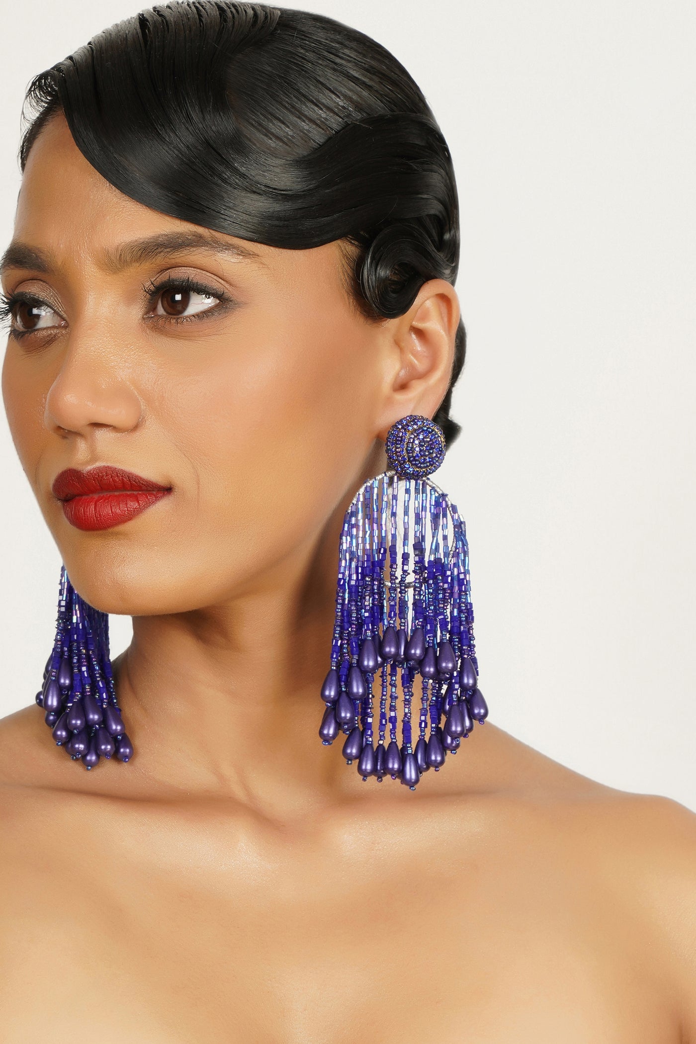 Bijoux Sapphire Sky Hoops indian designer wear online shopping melange singapore