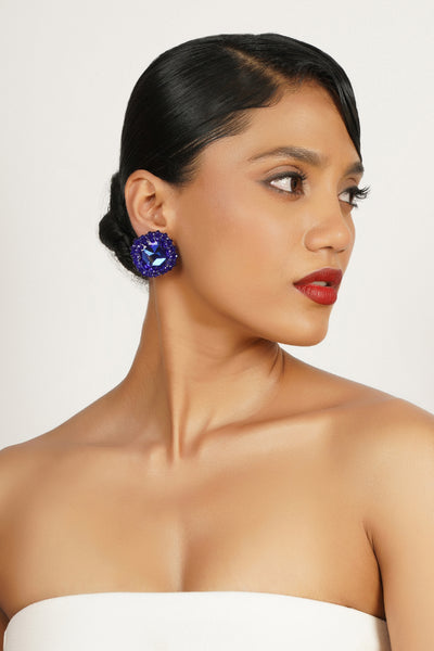 Bijoux Sapphire Studs indian designer wear online shopping melange singapore