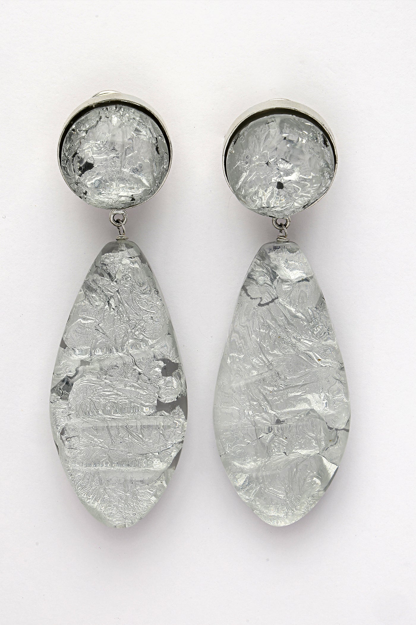 Bijoux Silver Foil Danglers indian designer wear online shopping melange singapore