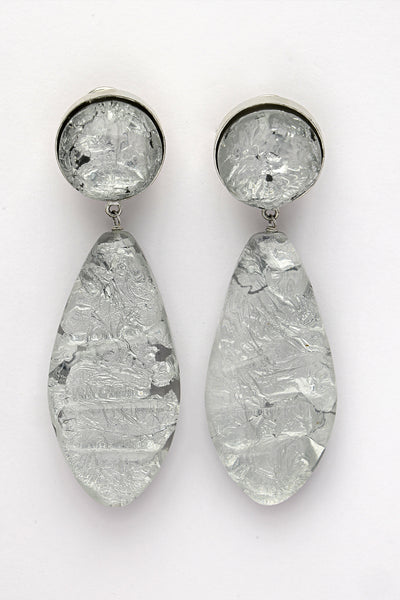 Bijoux Silver Foil Danglers indian designer wear online shopping melange singapore