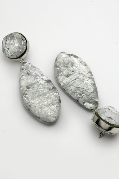 Bijoux Silver Foil Danglers indian designer wear online shopping melange singapore