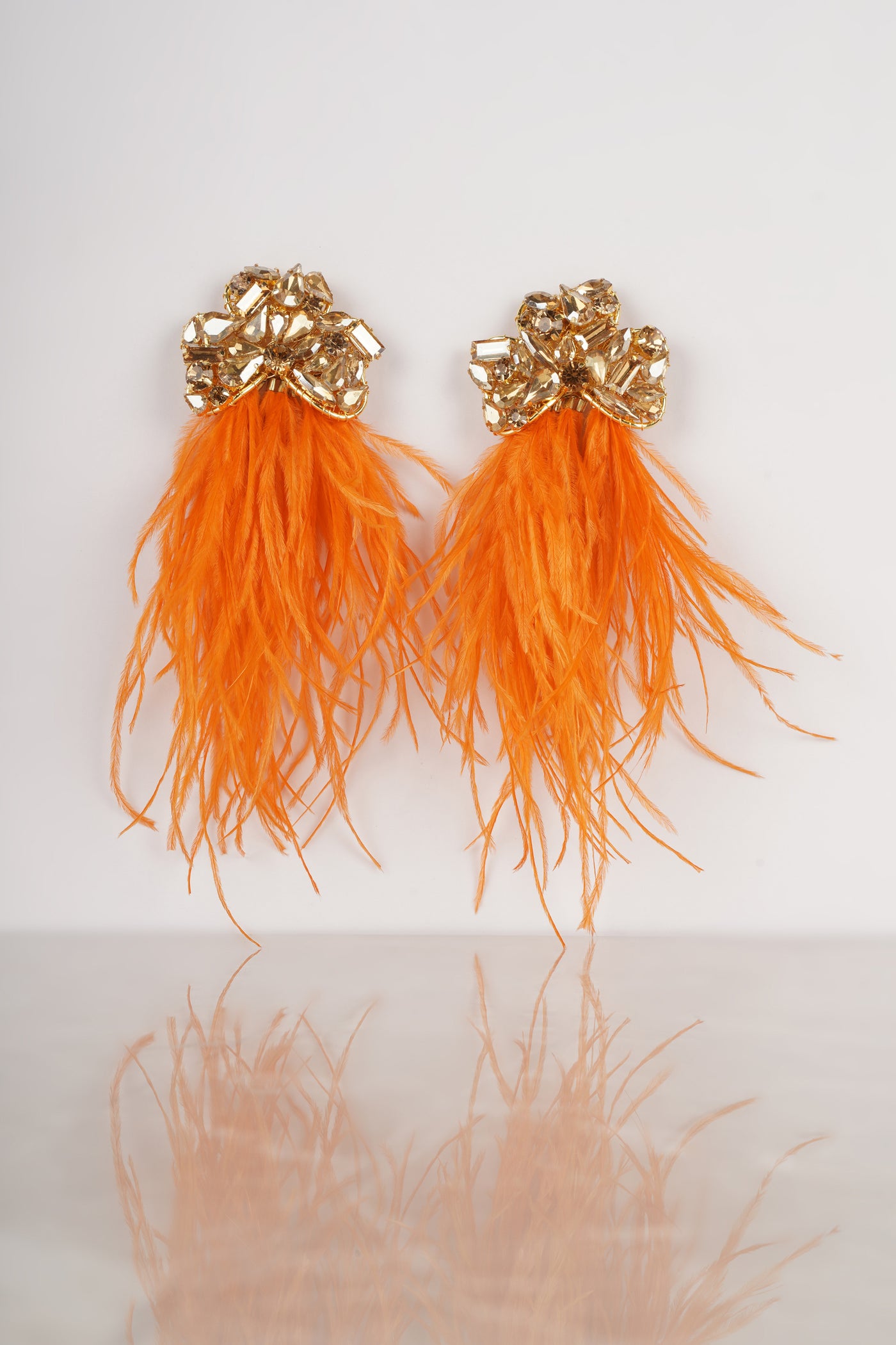 Bijoux Sunset Daisy Feather Earrings indian designer wear online shopping melange singapore
