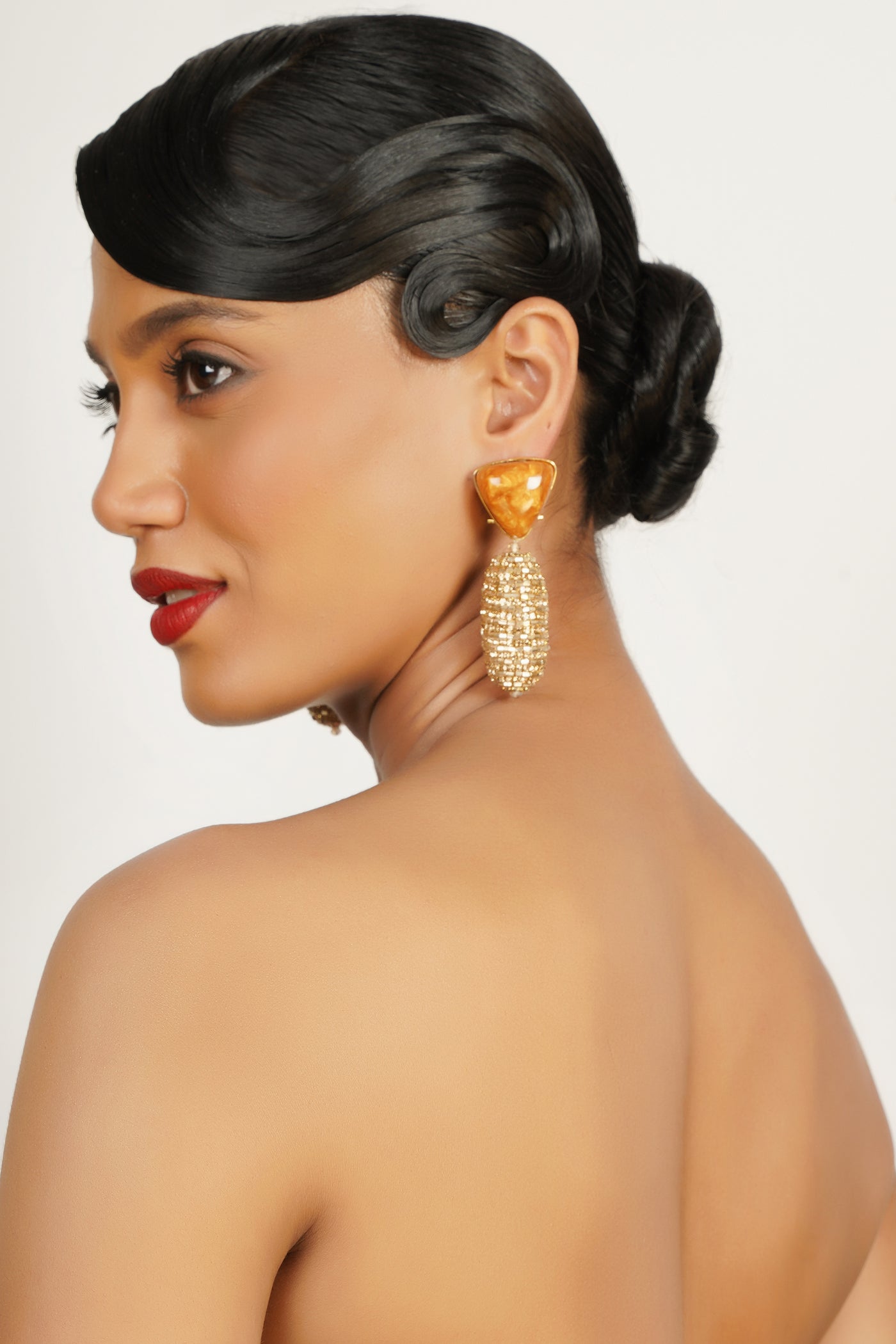 Bijoux Sunset Drop Earrings indian designer wear online shopping melange singapore