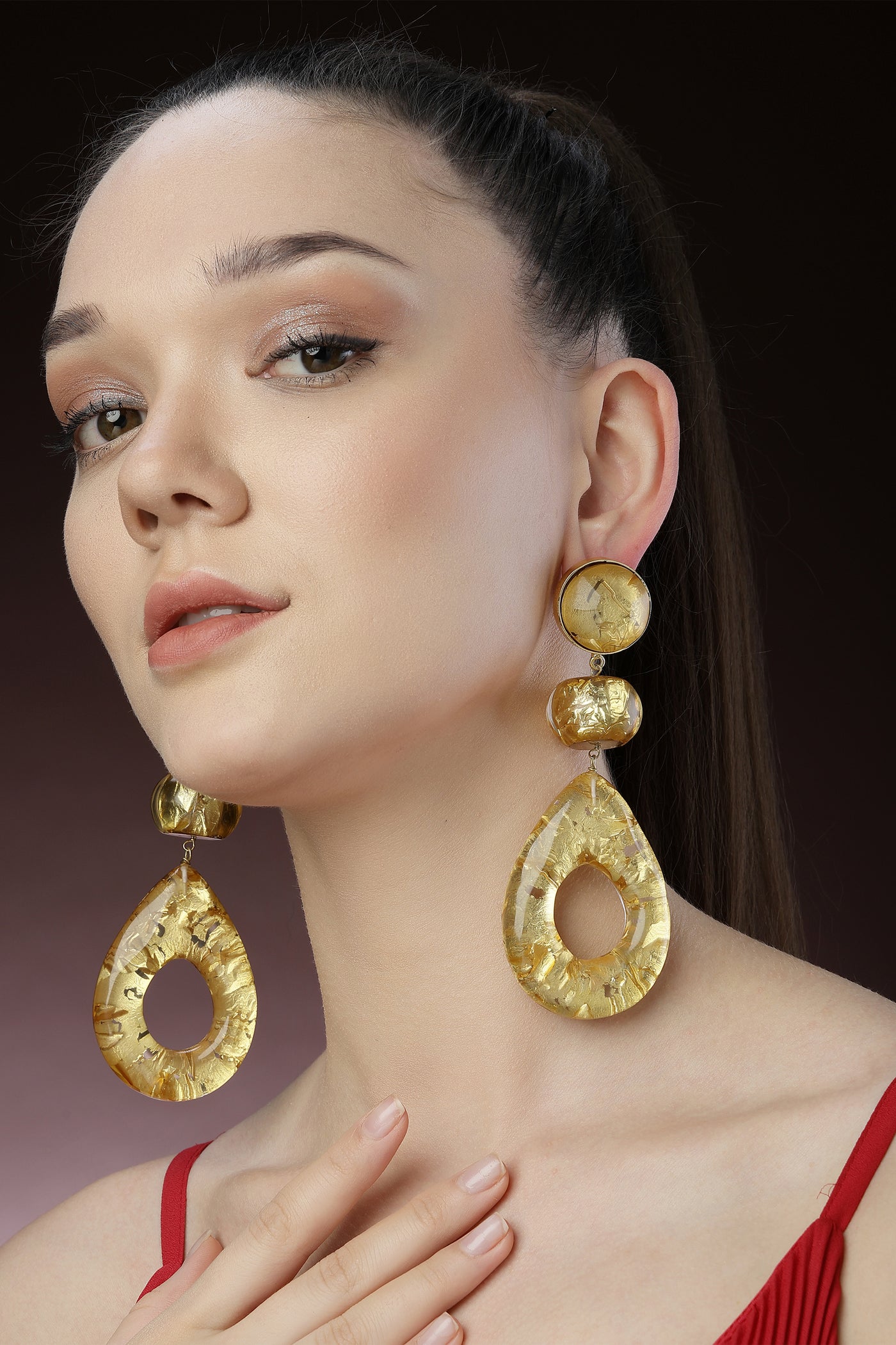 Bijoux Vibrant Teardrop Earrings indian designer wear online shopping melange singapore