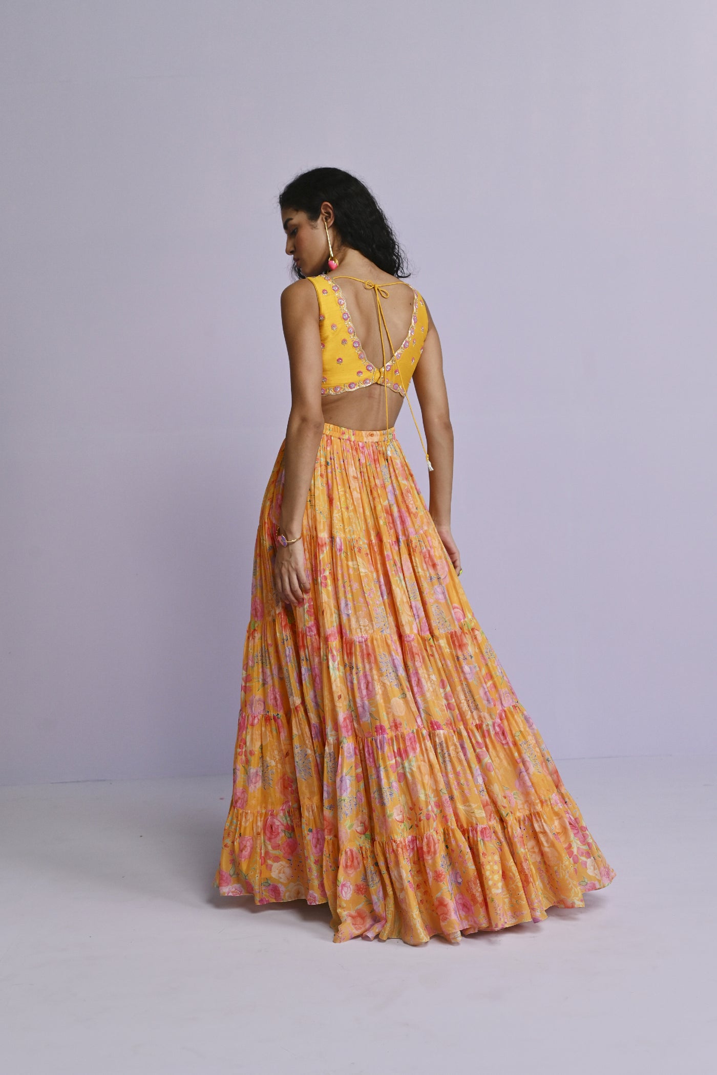 Chamee and Palak Amira Georgette Frill Set Indian designer wear online shopping melange singapore 