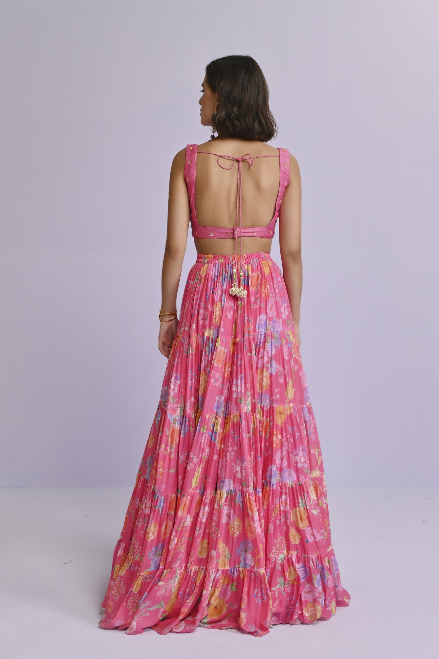 Chamee and Palak Diana Georgette Frill Set Indian designer wear online shopping melange singapore 