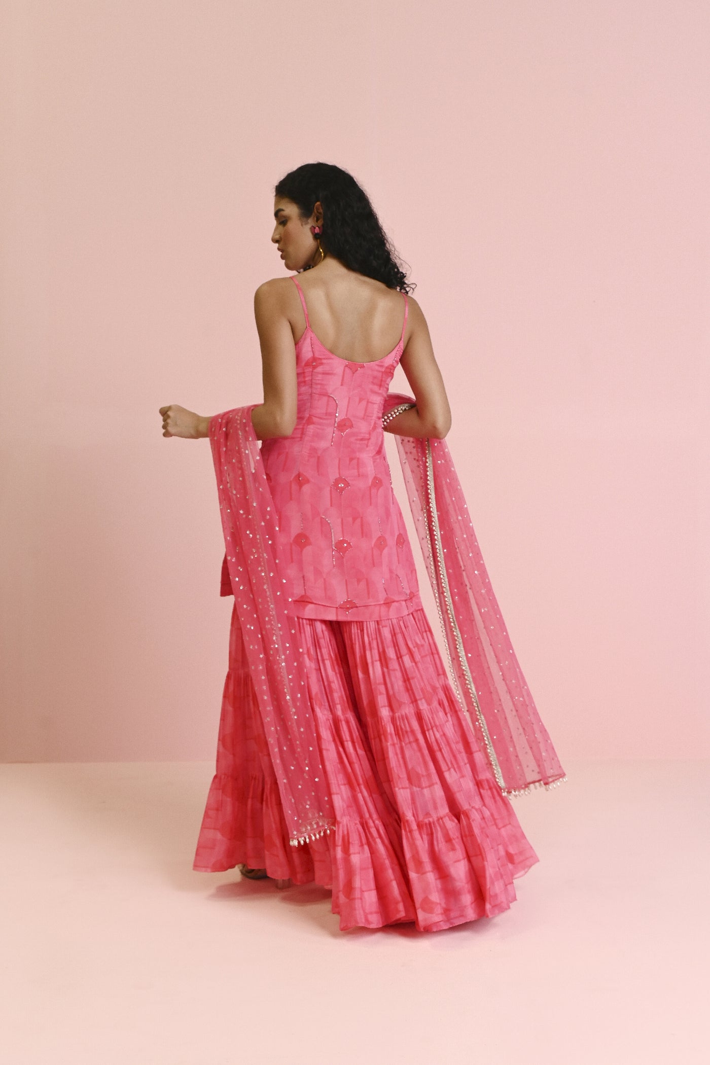 Chamee and Palak Lara Georgette Sharara Indian designer wear online shopping melange singapore 