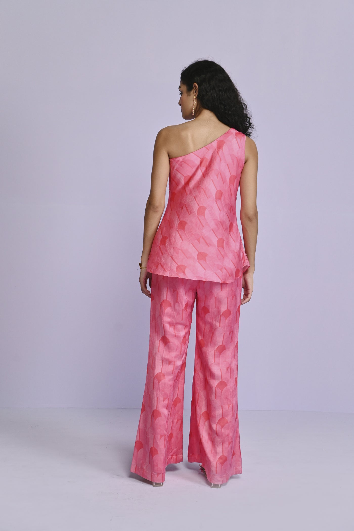 Chamee and Palak Lara Linen One Shoulder Pant Set Indian designer wear online shopping melange singapore 