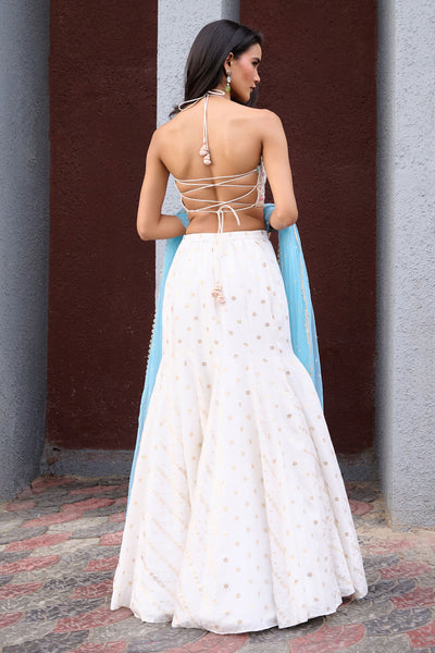 Chamee and Palak Anaisa Jamewar Gusset Skirt indian designer wear online shopping melange singapore