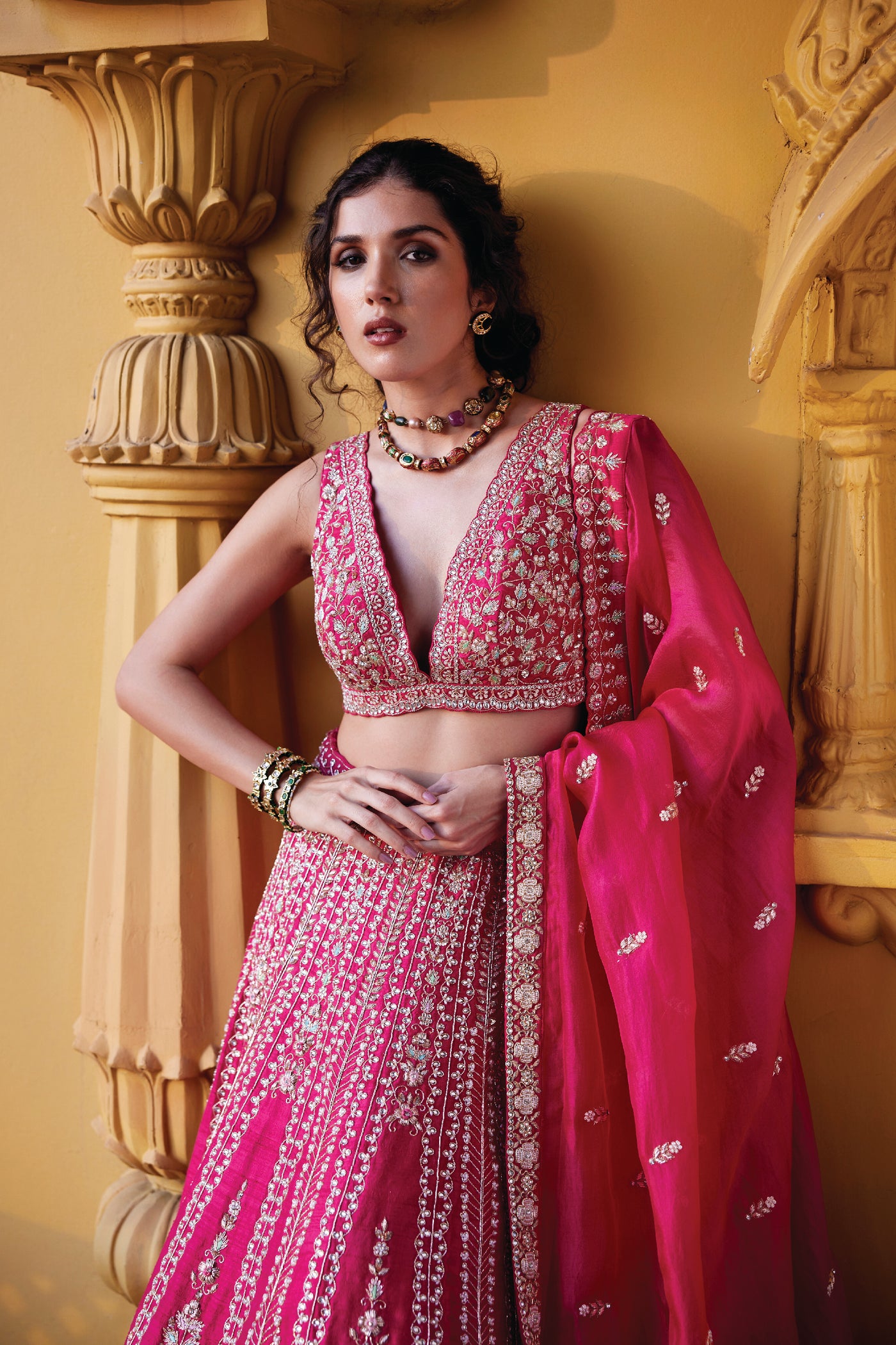 Chamee and Palak Devi Lehenga indian designer wear online shopping melange singapore